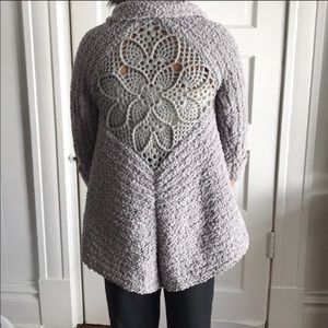 Bcbg Soft knit lace sweater cardigan jacket